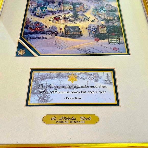 Thomas Kinkade 2005 Signed Accent Print, “St. Nicholas Circle” 13”x17”. - Picture 5 of 12